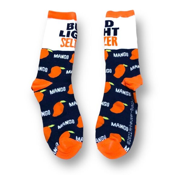 Crazy Boxer Men's Bud Light Mango Seltzer Crew Socks (3 Pairs) (6-13) - Picture 1 of 4